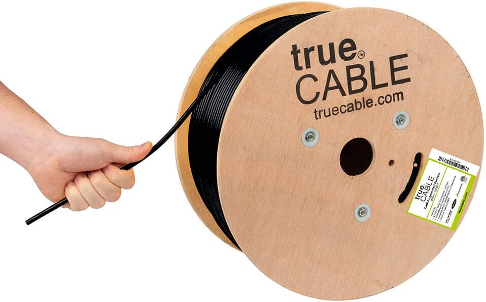 Cat6A Plenum 1000ft White 23AWG 4 Pair Solid Bare Copper 750MHz Unshielded Twisted Pair Bulk Ethernet Cable P82945