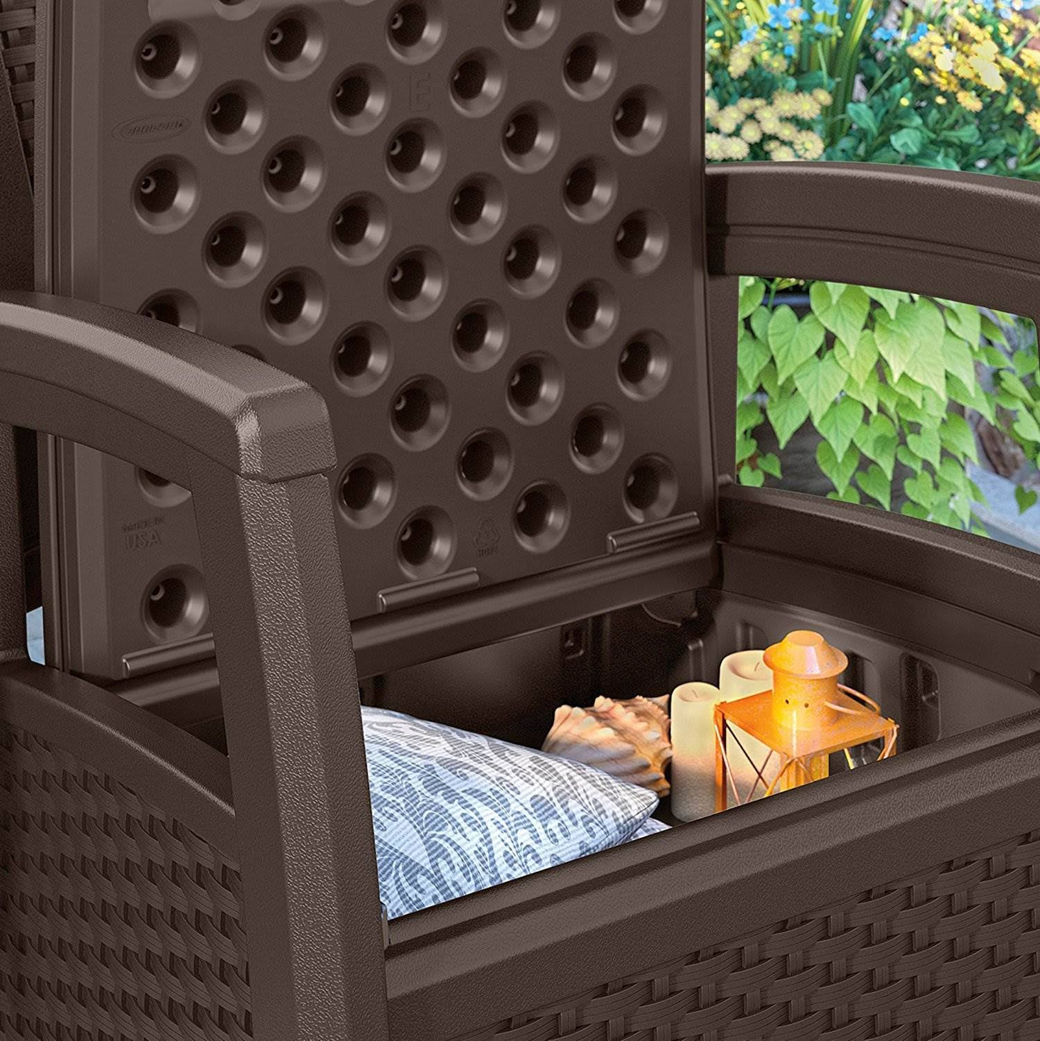 Resin Wicker Club Chair with Storage 2 Pack X211552