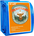 Blue 16x20 Heavy Duty Waterproof Plastic Tarpaulin with Metal Grommets H341