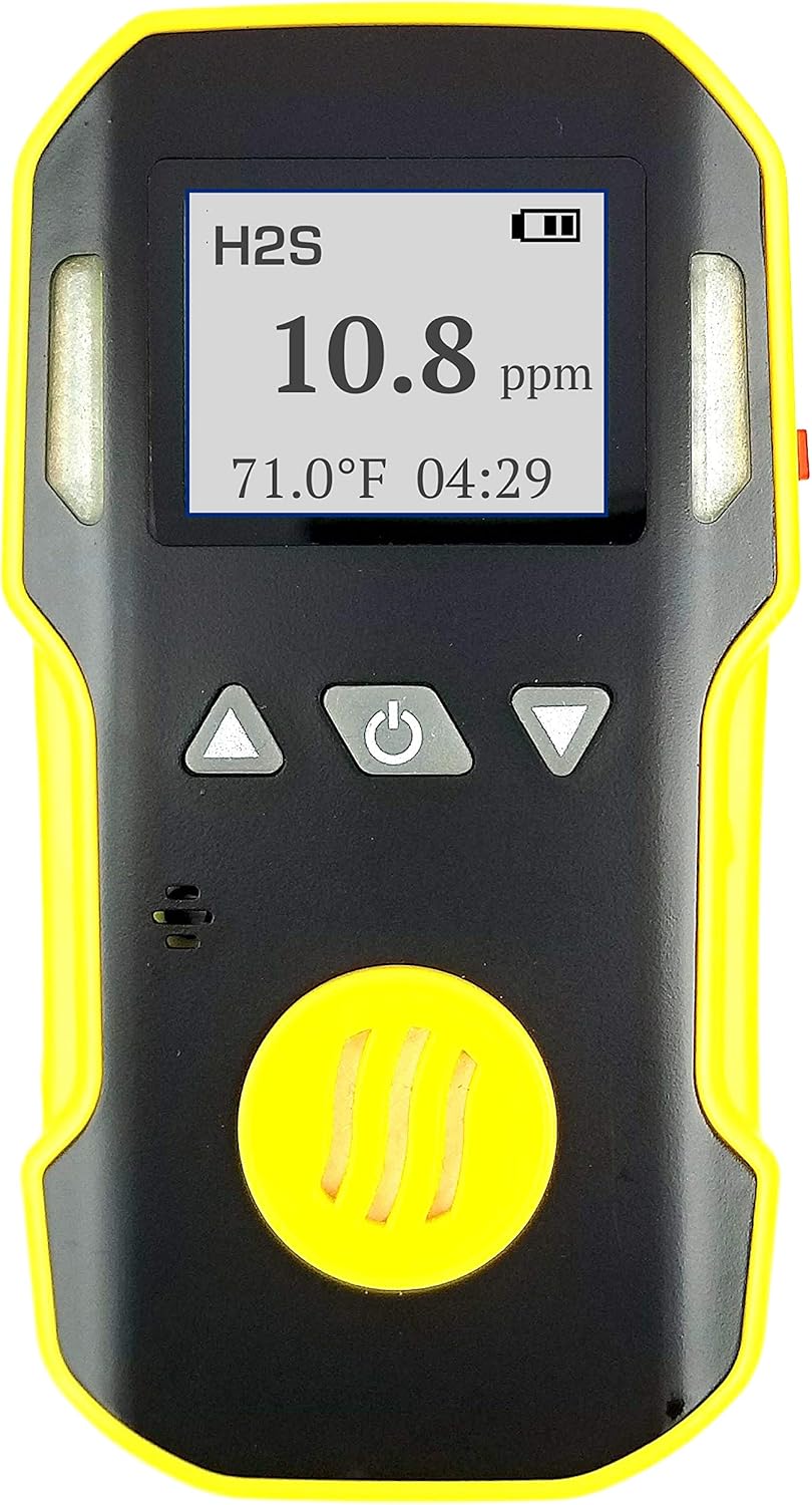 Hydrogen Sulfide Detector, 0-100ppm H2S, USB Recharge, Dust & Explosion Proof A2195