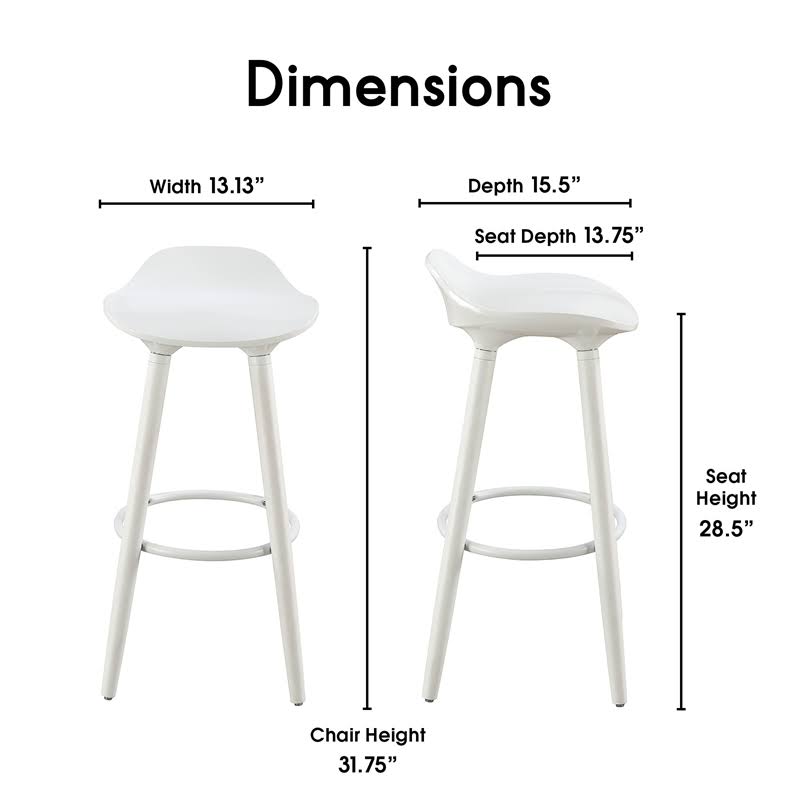 White Bar Stool B4207