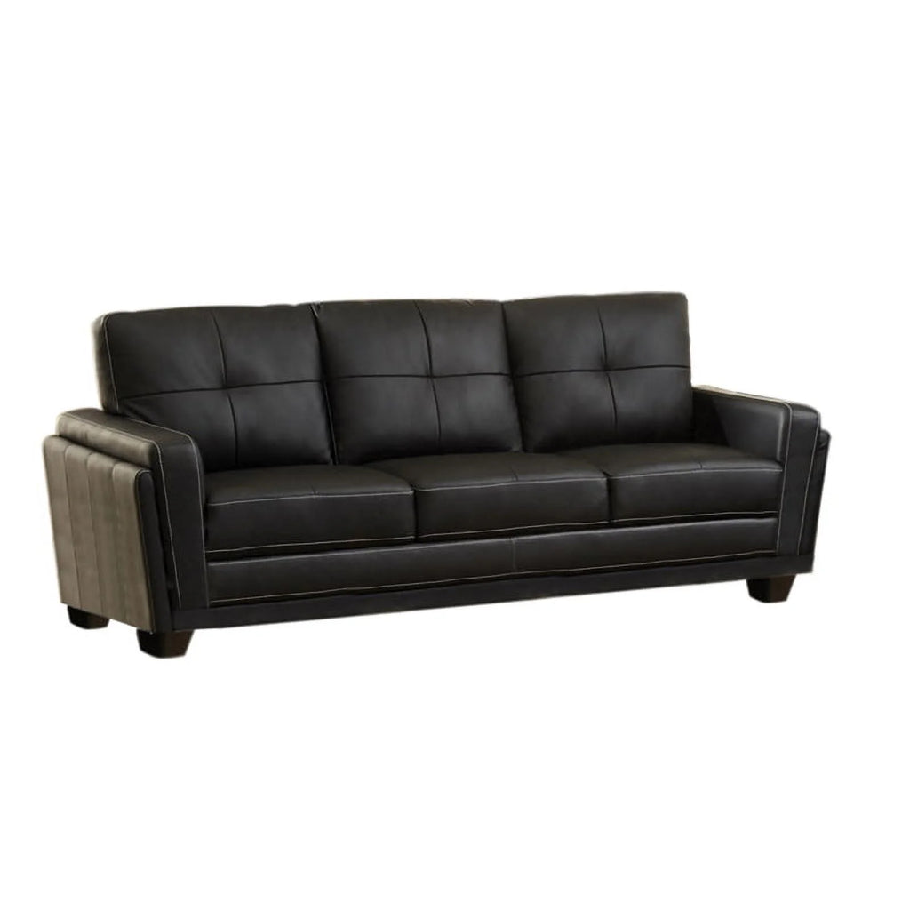 Black Faux Leather 2-Piece Sofa and Loveseat Set L562012