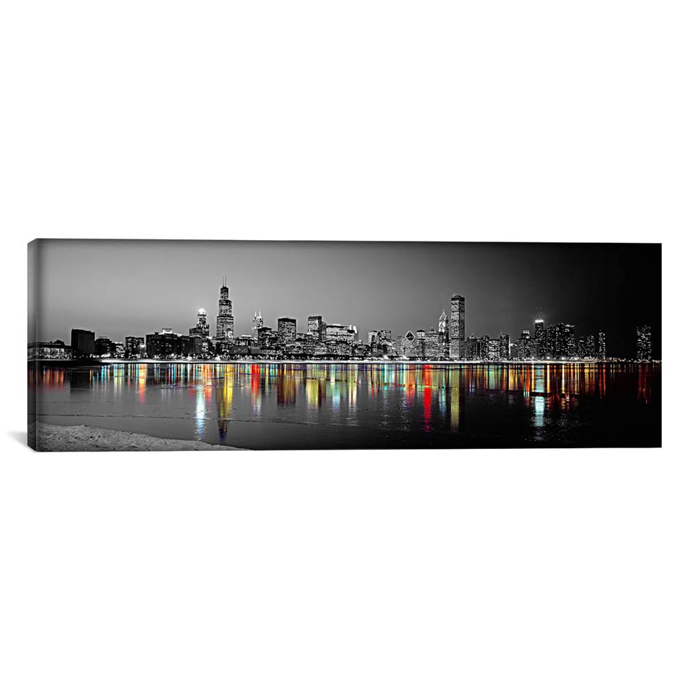 Panoramic Chicago Night Color Pop 48 x 16 K46478