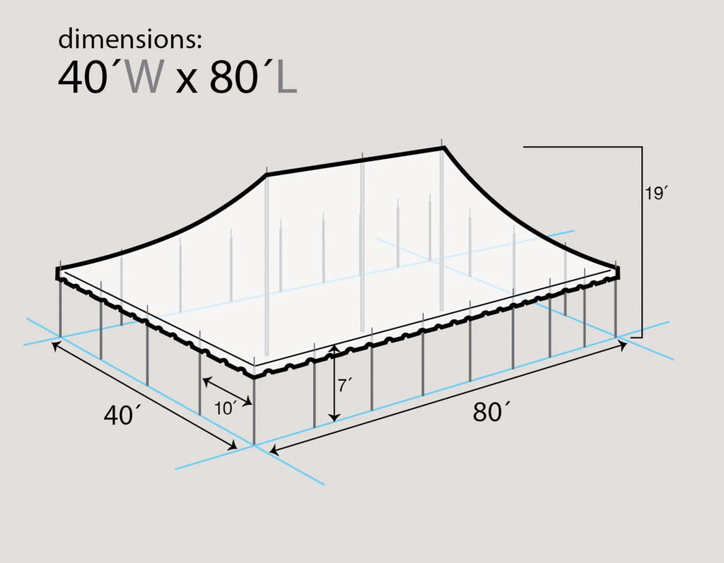 White Waterproof 40 ft x 80 ft Canopy Tent G78365