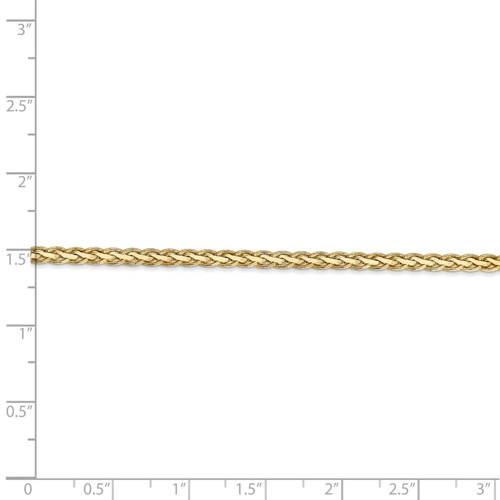 14kt Yellow Gold 24 inch Flat Wheat Chain with Lobster Clasp W6529