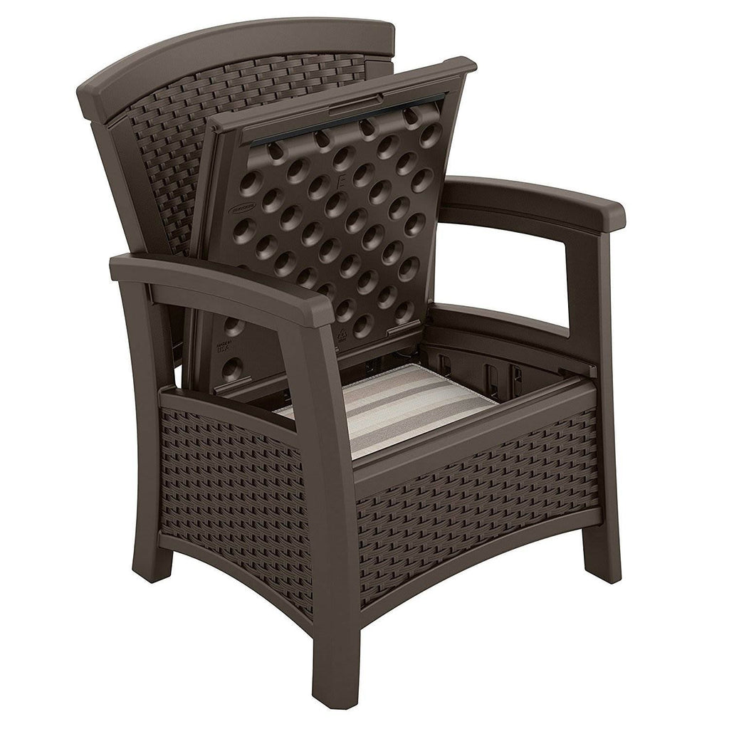 Resin Wicker Club Chair with Storage 2 Pack X211552