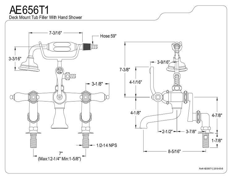 Chrome Clawfoot Tub Faucet with Hand Shower N707965