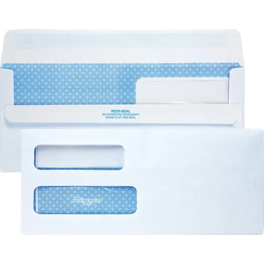 White Double Window #10 Envelope 500/Box B4125