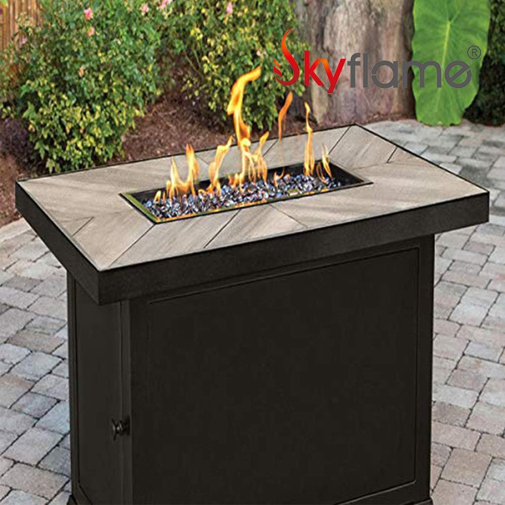 Black Dual Burner Fire Pit Pan and Burner C32919