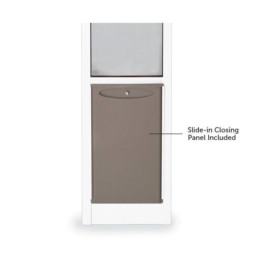 White Aluminum Frame Sliding Glass Pet Door Panel D1081