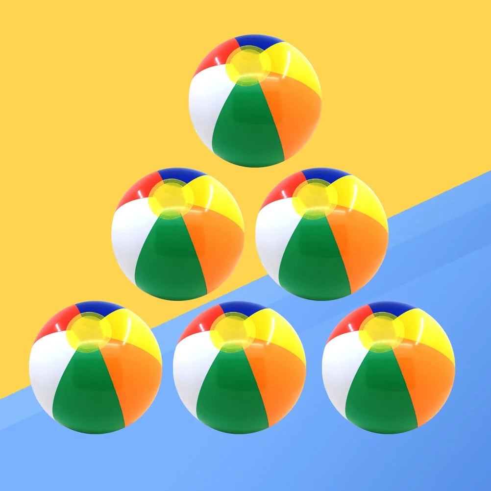 6 Pcs Colorful Inflatable Beach Ball Pool Toys P9460