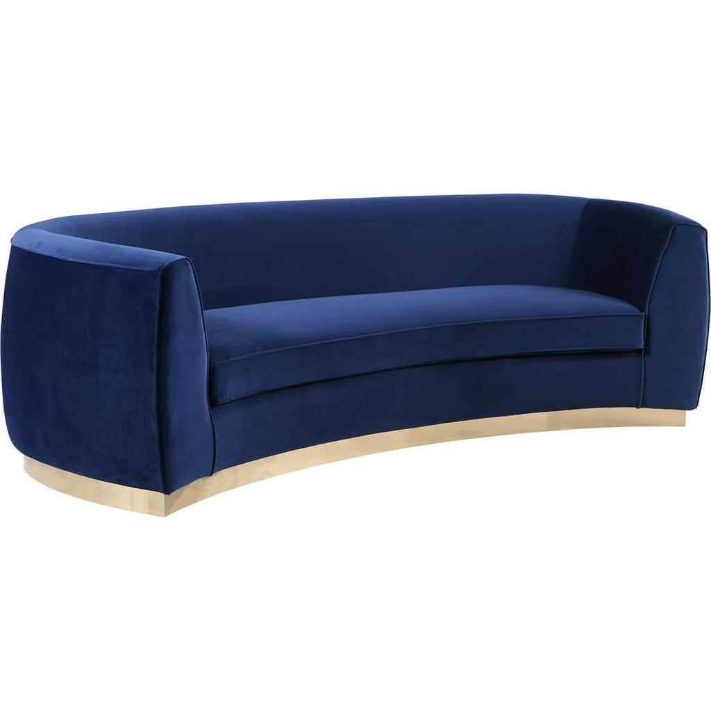 Navy and Gold 2-Piece Furniture Set with Accent Chair and Sofa R90405
