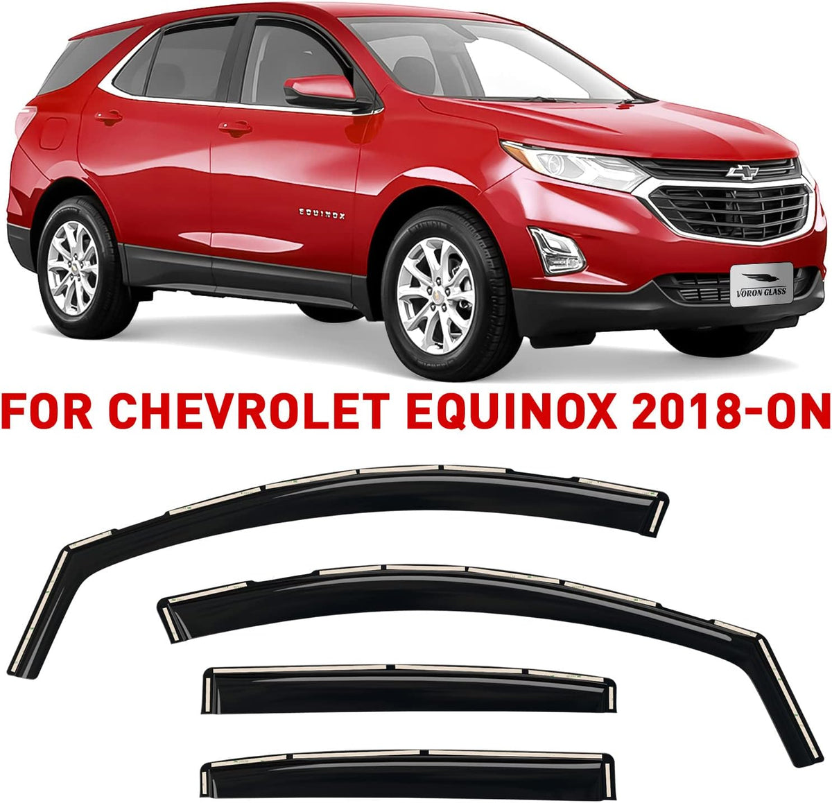 4 Pieces Extra Durable In-Channel Rain Guards for Chevrolet Equinox 2018-2022 A928655