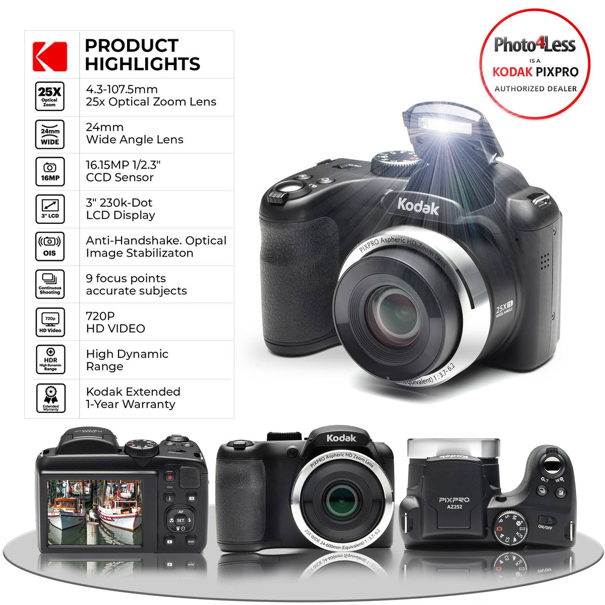 Black Digital Camera Kit with 32GB Memory Card S4886