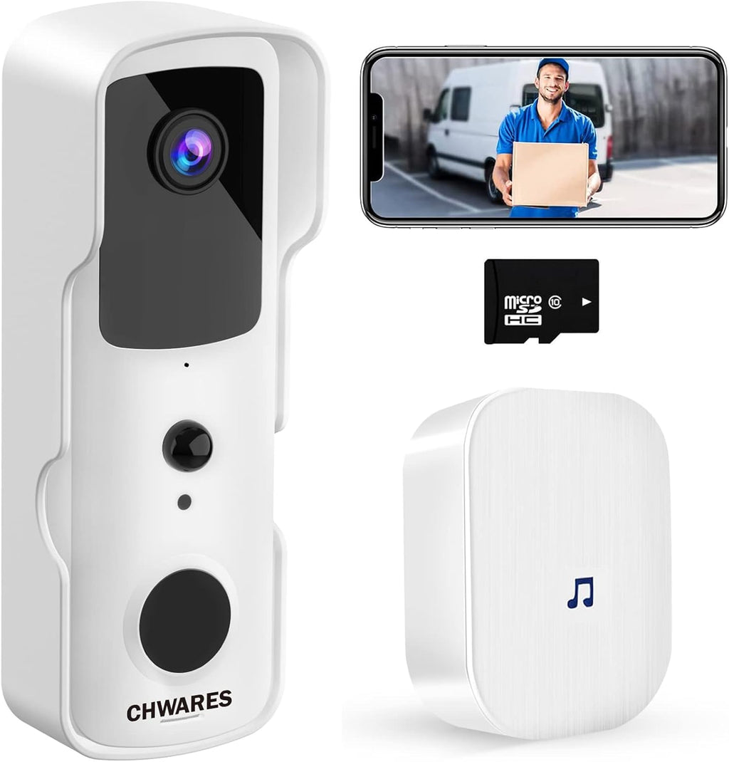 White 1080P HD Video Doorbell Camera Pack of 2 H820432