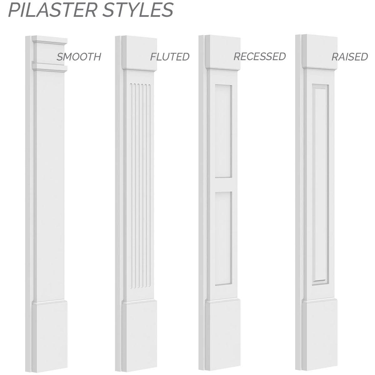 Plain PVC Pilaster with Standard Capital & Base (Pair) V87717