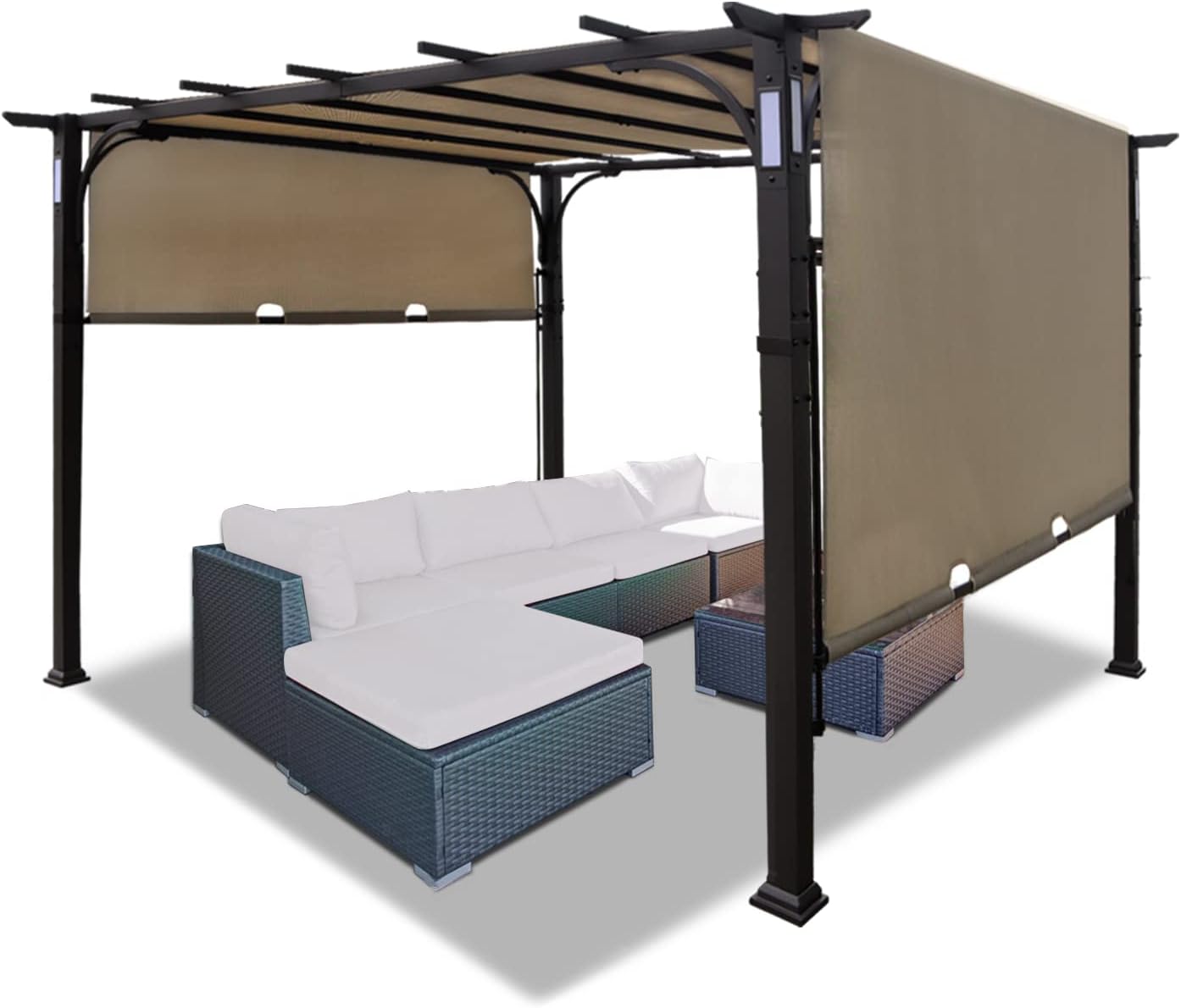 10'x10' Pergola Patio Gazebo Canopy Outdoor UV Resistant Heavy Duty O678