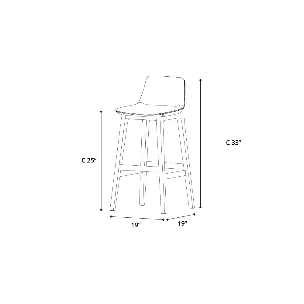 Graphite Eco Leather Counter Stool N234