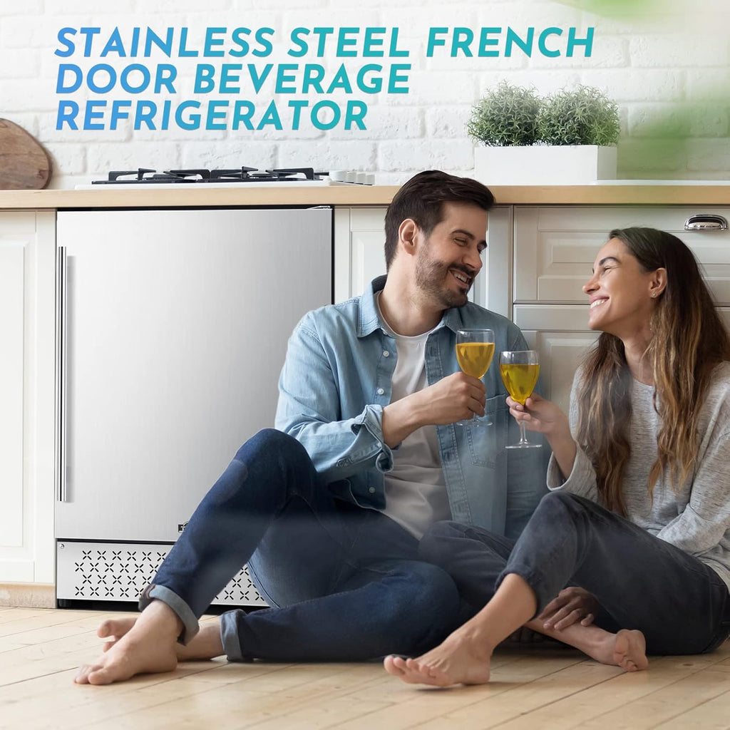 Stainless Steel 24 Inch Under Counter Beverage Refrigerator W9191