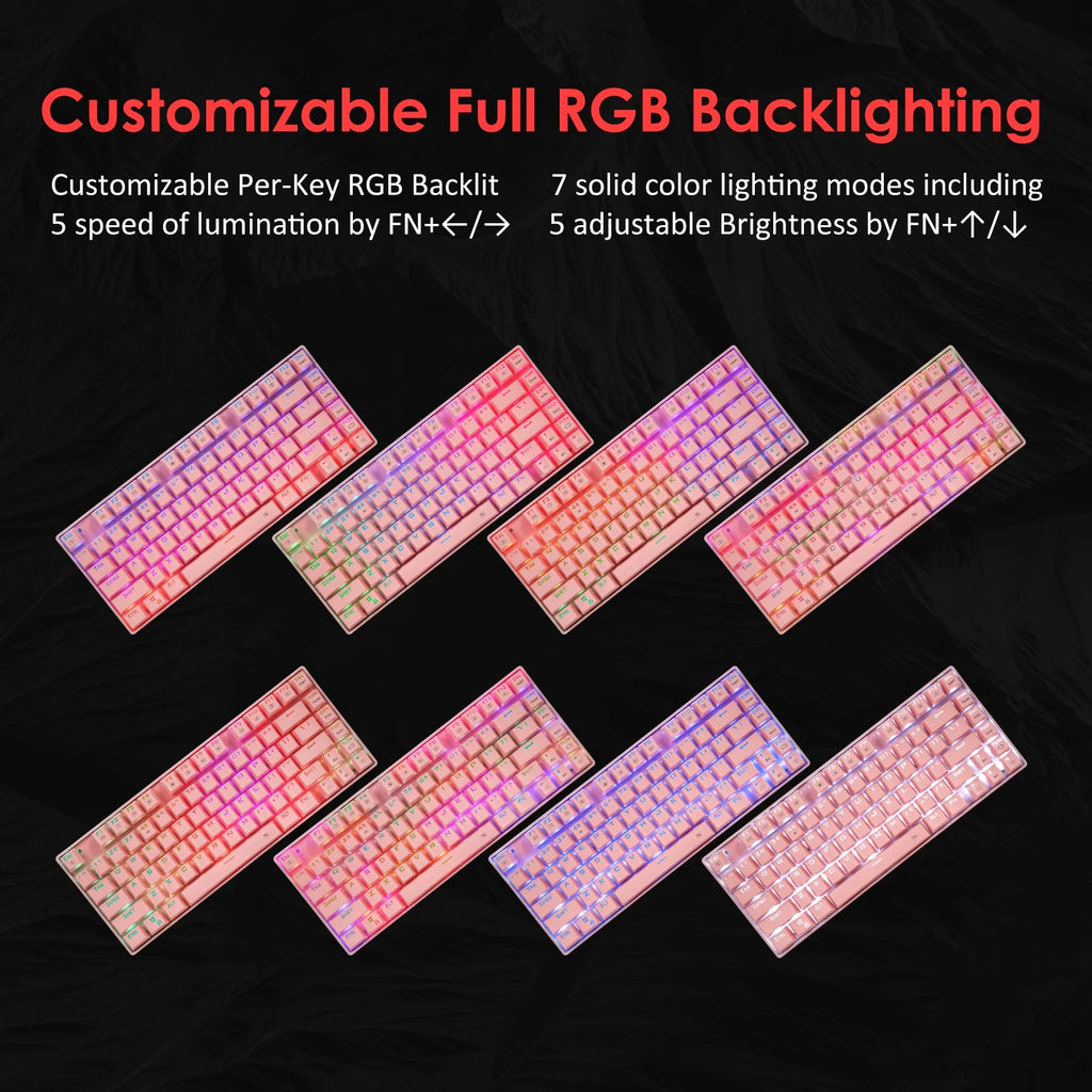 RGB Wireless Mechanical Keyboard with Blue Switches D121422