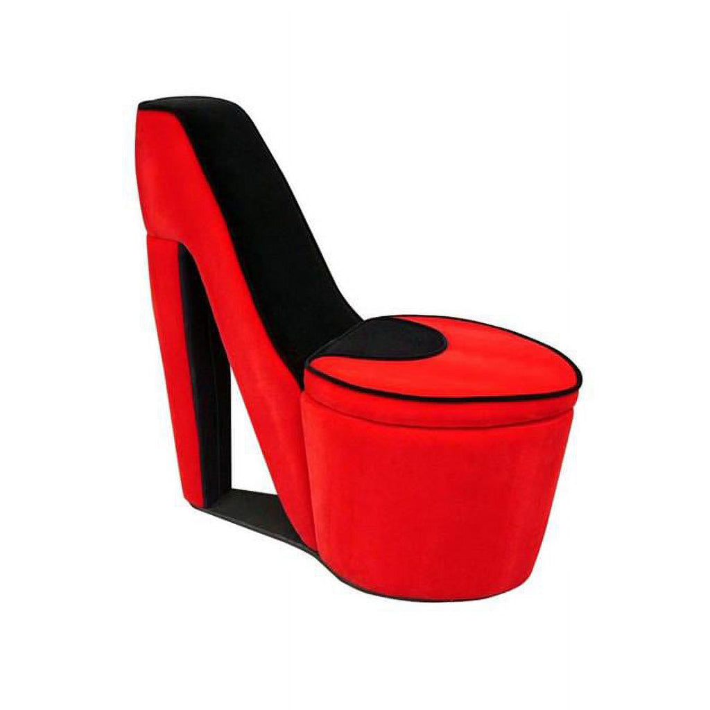 Red Faux Suede Side Chair H245