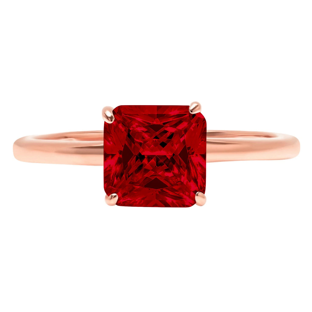 18K Rose Gold Solitaire Ring V71469