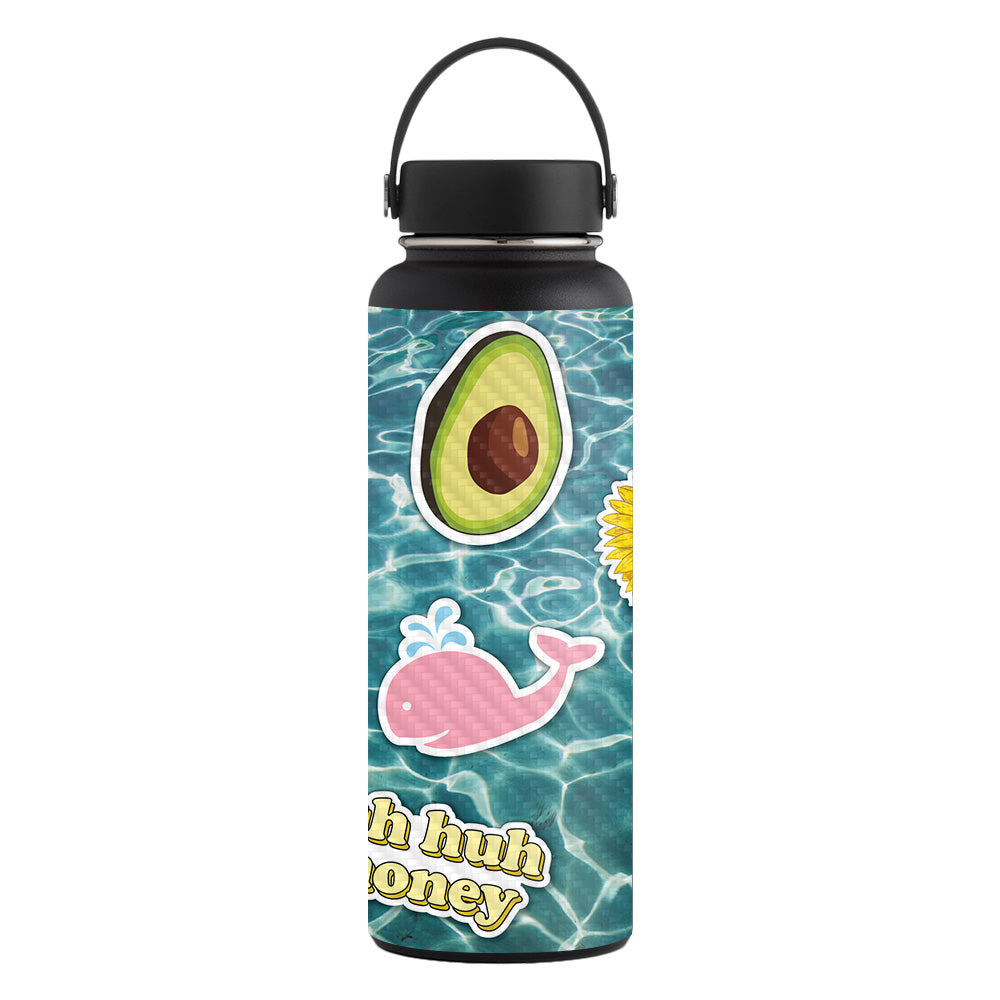 Carbon Fiber Skin Compatible With Hydro Flask 40 oz. Wide Mouth Sticker Design X786