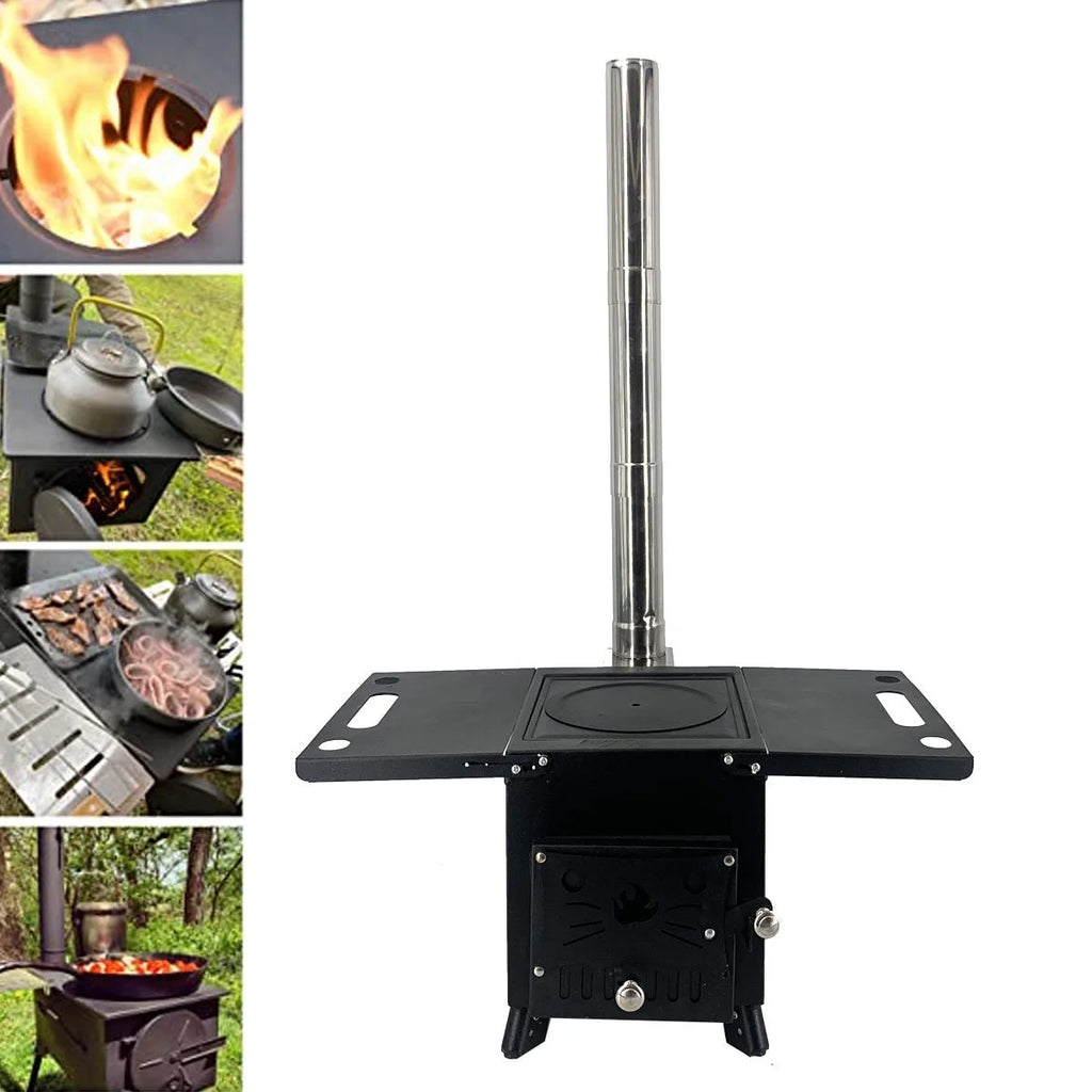 Portable Wood Burning Stove with Chimney Pipe F574
