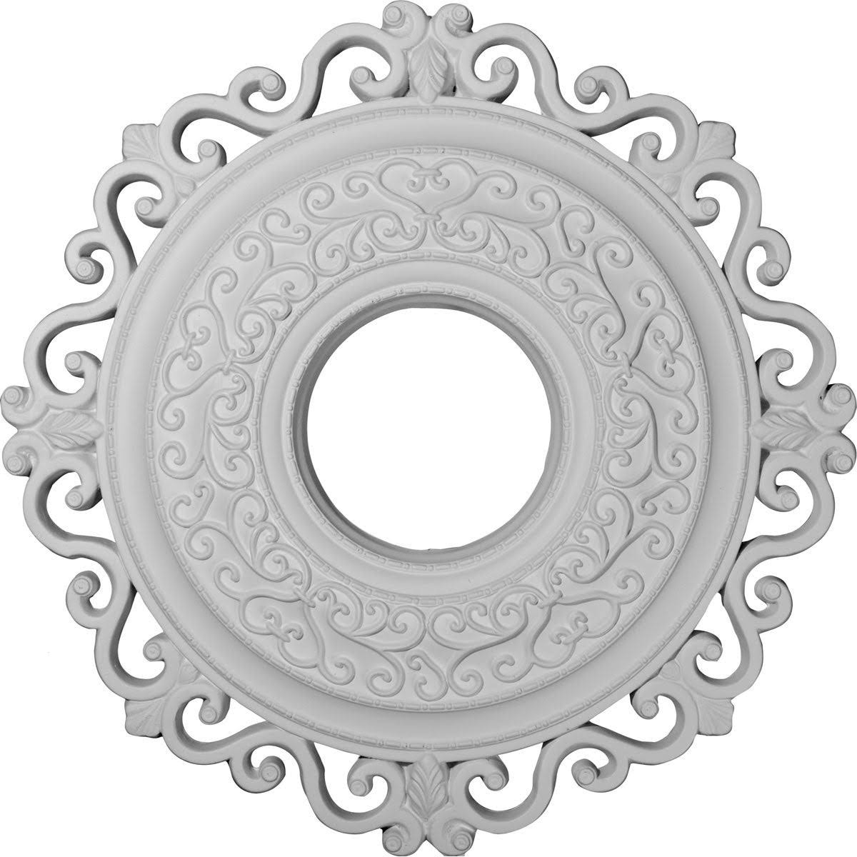 22x22OD x 6 1/4x22ID x 1 3/4x22P Hand-Painted Black Pearl Ceiling Medallion K43890