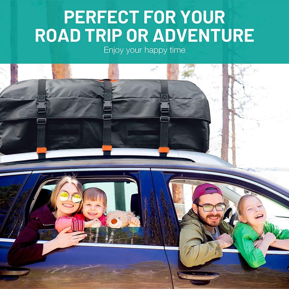 16 Cubic Feet Waterproof Nylon Roof Cargo Carrier Bag O72565