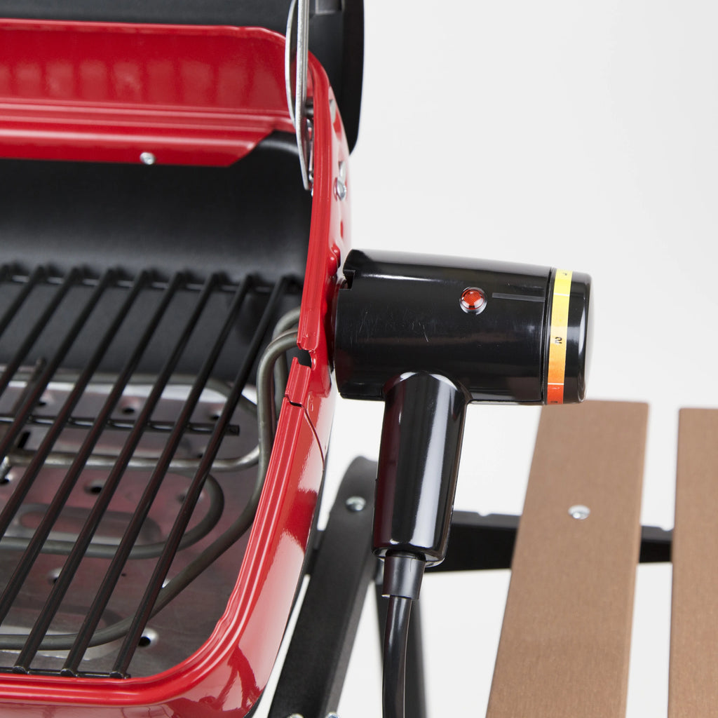 Red Portable Electric Cart Grill with Two Folding Tables T824128