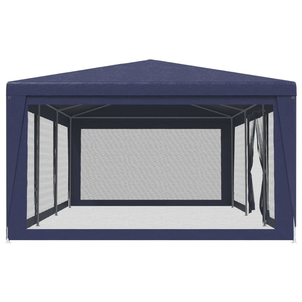 Party Tent with 8 Mesh Sidewalls Blue 29.5'x13.1' HDPE M6244