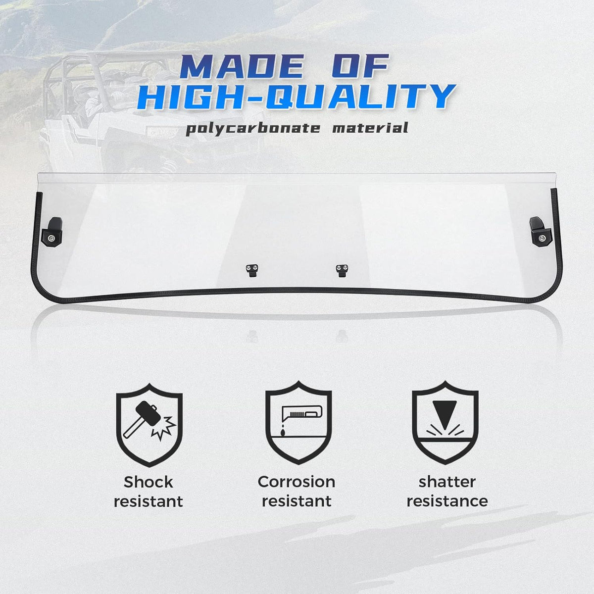 Clear Polycarbonate Half Windshield J60221