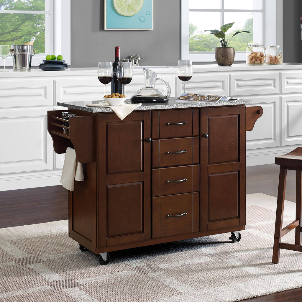 Solid Granite Top Kitchen Cart P77084