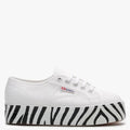 White Canvas Flatform Trainers E1881