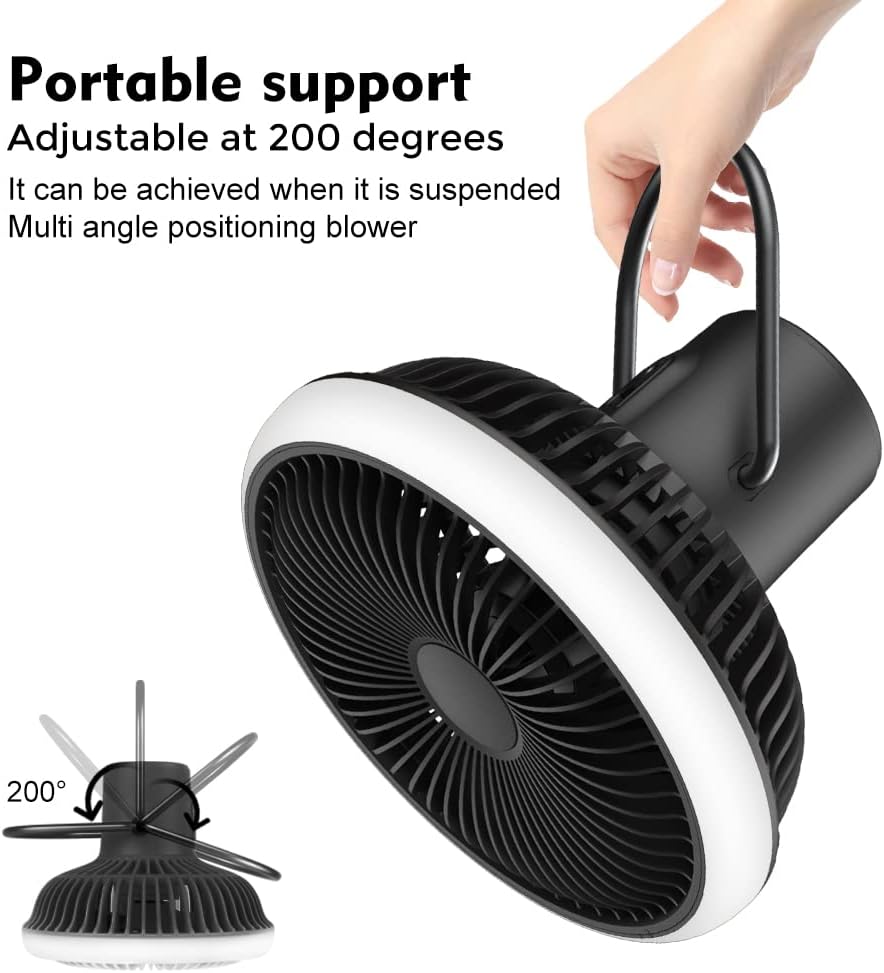 Camping Fan with LED Lantern, USB Desk Fan, Pack of 2 P863765