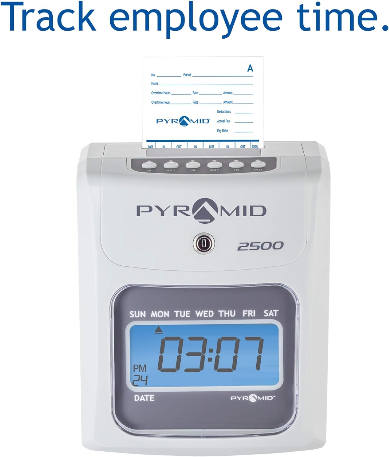 Time Clock Bundle with 100 Time Cards, Two Ink Ribbon Cartridges, 10 Slot Time Card Rack and Two Security Keys Y5545