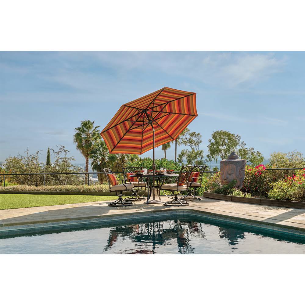 Bronze 9 ft. Octagon Sunbrella Push Button Tilt Umbrella F23477