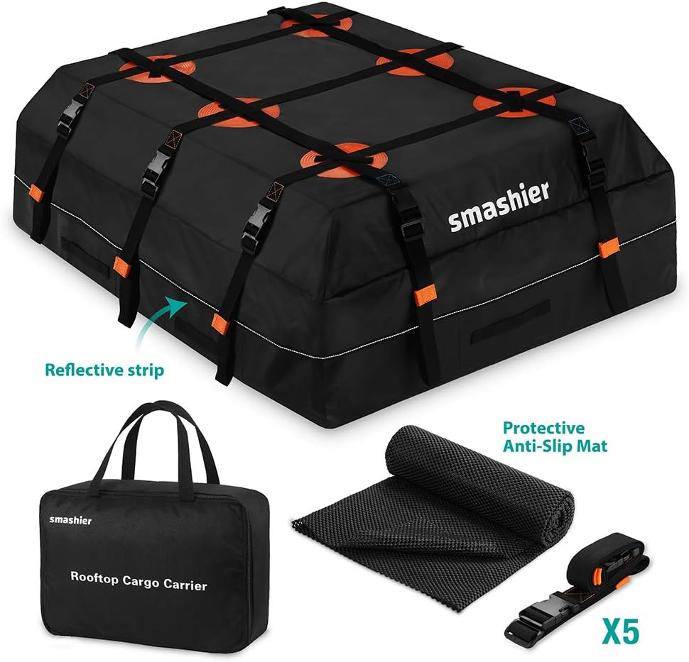 16 Cubic Feet Waterproof Nylon Roof Cargo Carrier Bag O72565