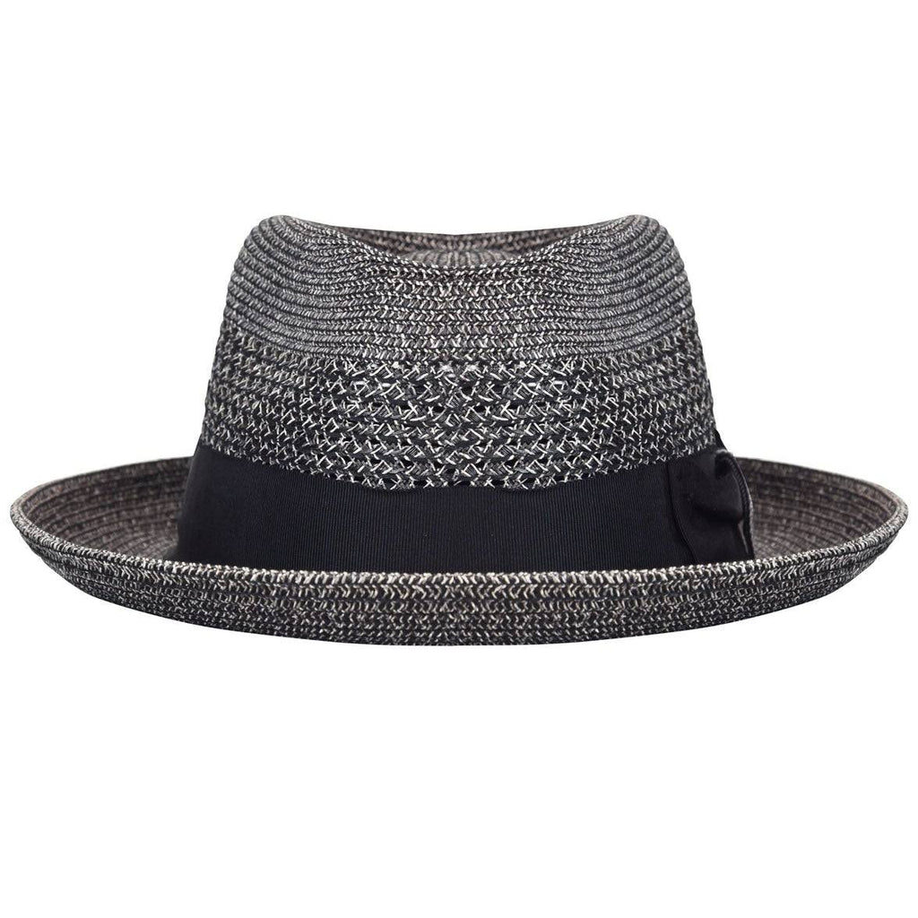 Black Straw Fedora Hat U933439