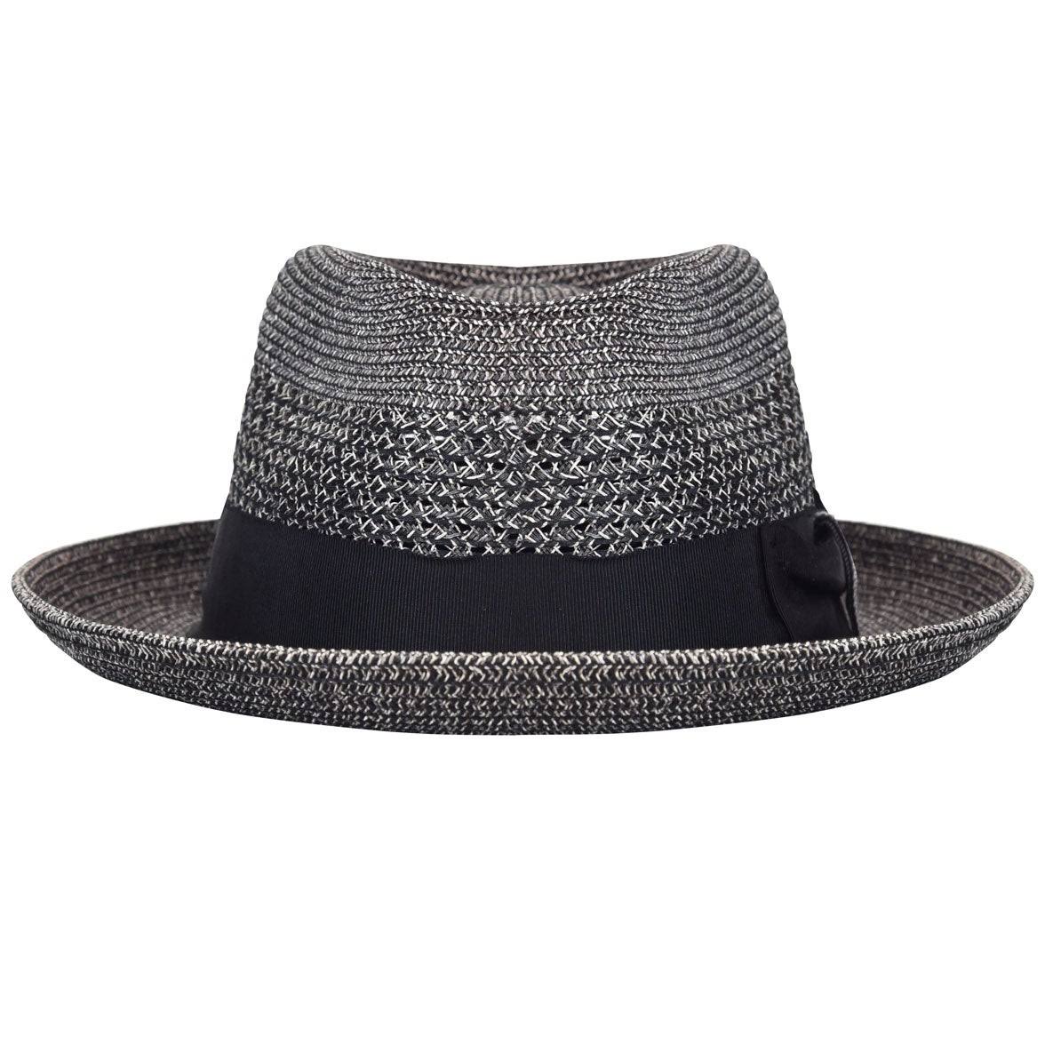 Black Straw Fedora Hat U933439