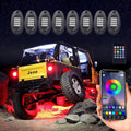 8 Pods Multicolor Waterproof LED Rock Lights for Trucks UTV ATV Jeep O730