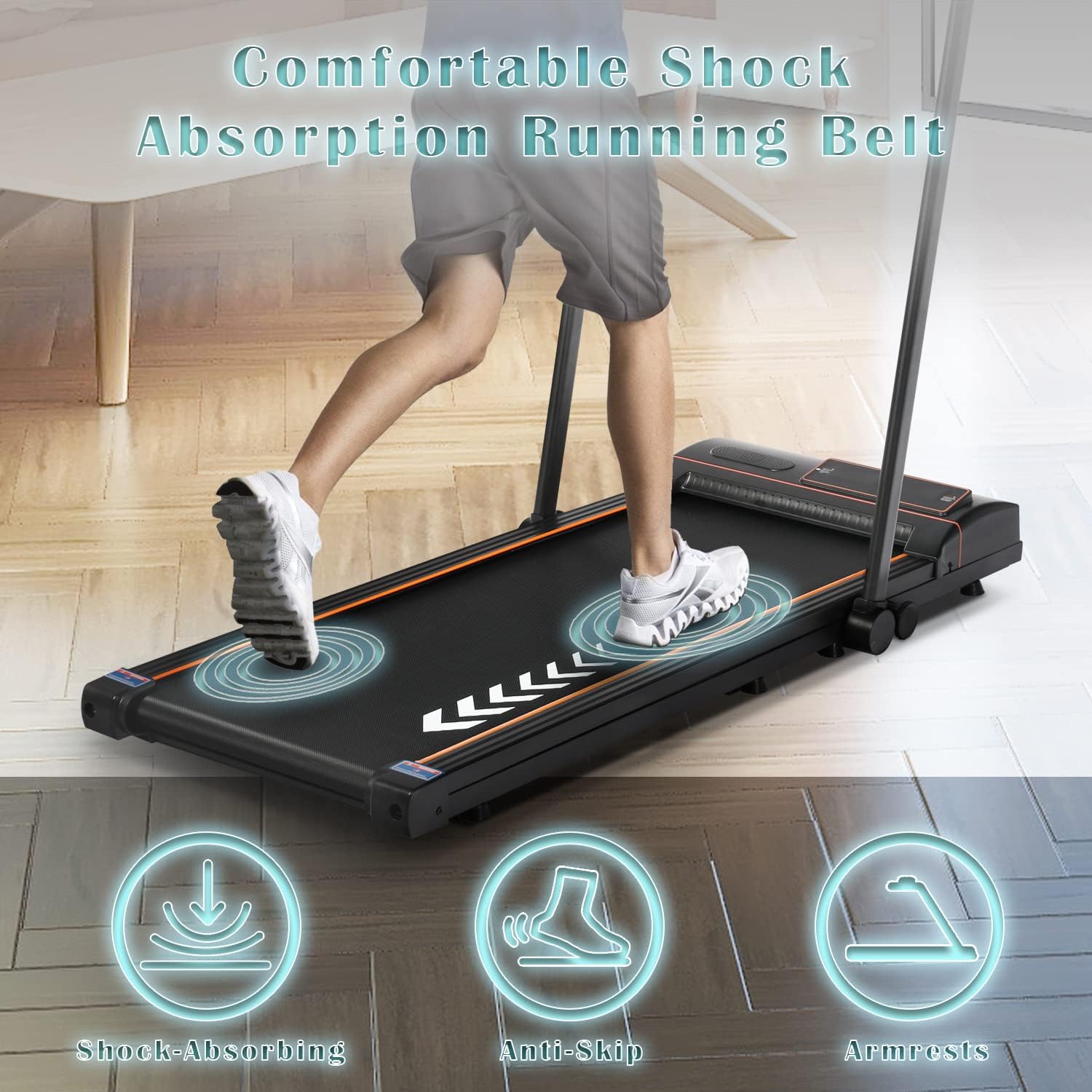 2 in 1 Under Desk Folding Electric Treadmill with LED Display G9151
