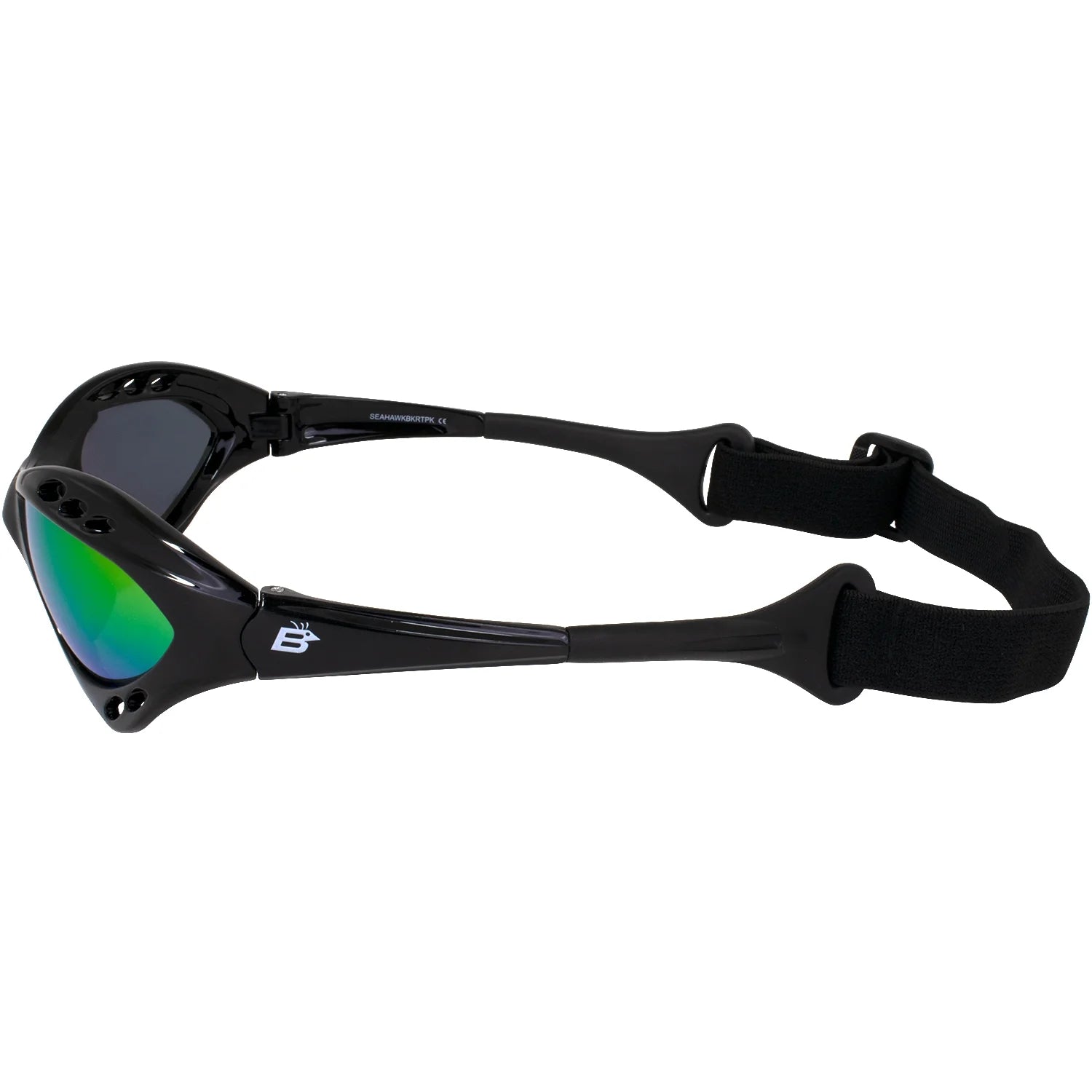 Black Padded Polarized Sunglasses with Strap Q71579