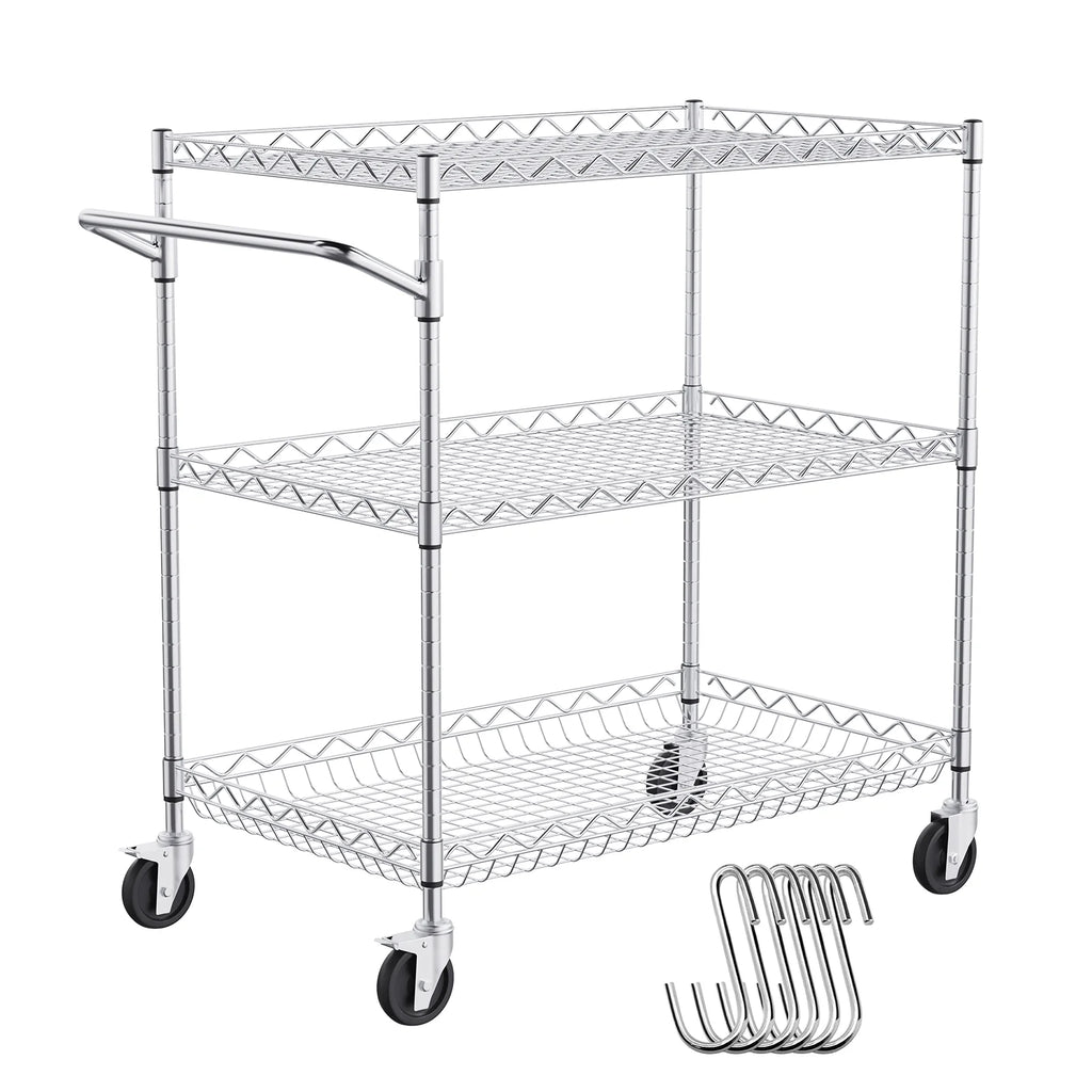 3-Tier Utility Rolling Cart on Wheels W3123