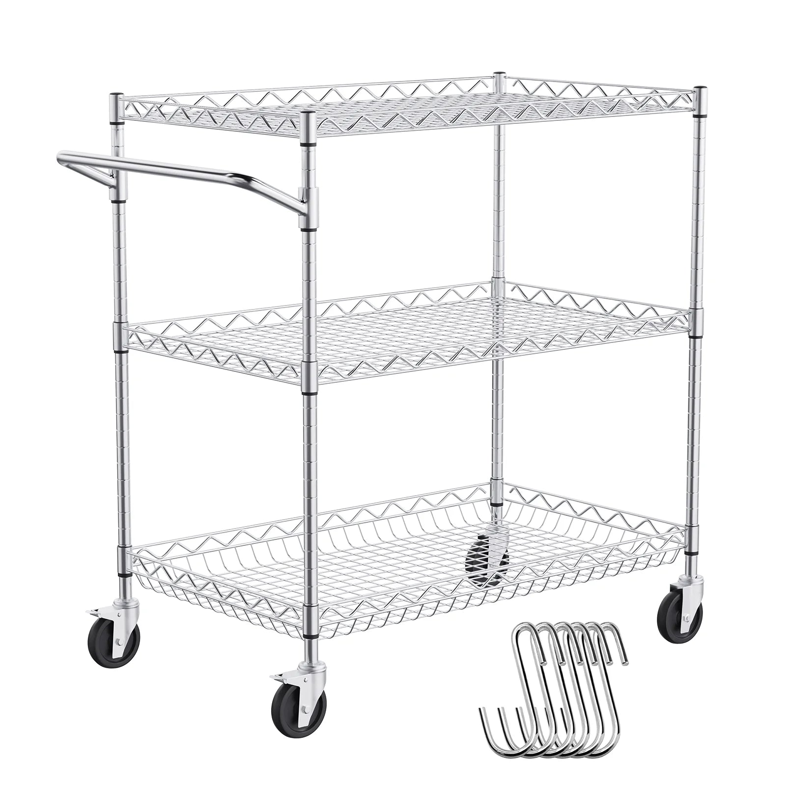 3-Tier Utility Rolling Cart on Wheels W3123