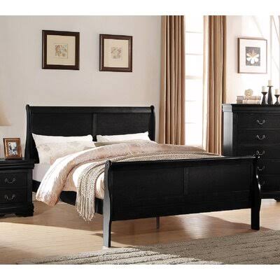 King Black Sleigh Bed D422347