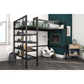 Black Metal Storage Loft with Bookcase L71397