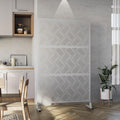 White Freestanding Metal Privacy Screen B308940