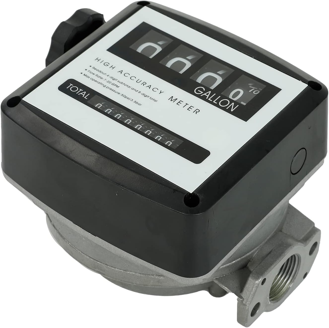 Mechanical Fuel Flow Meter 7-20 GPM 4-Digital Batch Display 50 PSI Pack of 2 T99243